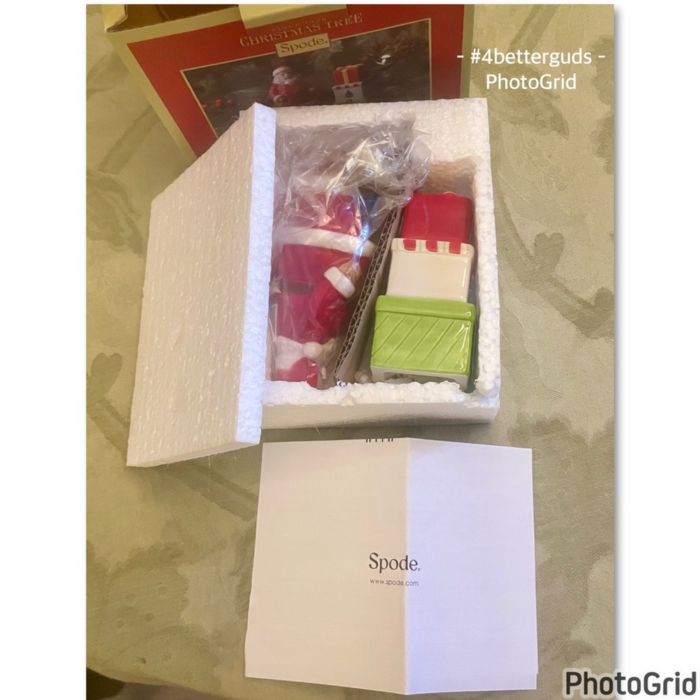 New Spode Christmas Tree Santa Claus Salt & Gift Boxes Presents Pepper Shakers - Picture 3 of 15